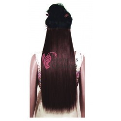 Extensie de par cu 5 Clips On delux dubla dreapta de 70 cm, Castaniu inchis mixt 8955233